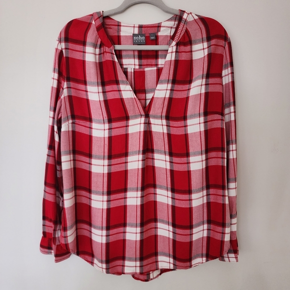 Soho New York & Company size Large plaid shirt - Picture 1 of 5